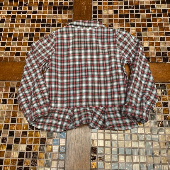 Ralph Lauren Cotton Plaid Poplin Blouse and Velvet Leggings Set - Picture 5 of 9
